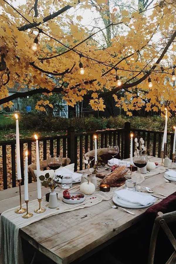 Outdoor Thanksgiving Dinner Lighting