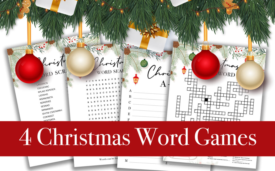 4 Christmas Word Games Holiday Activities Pack