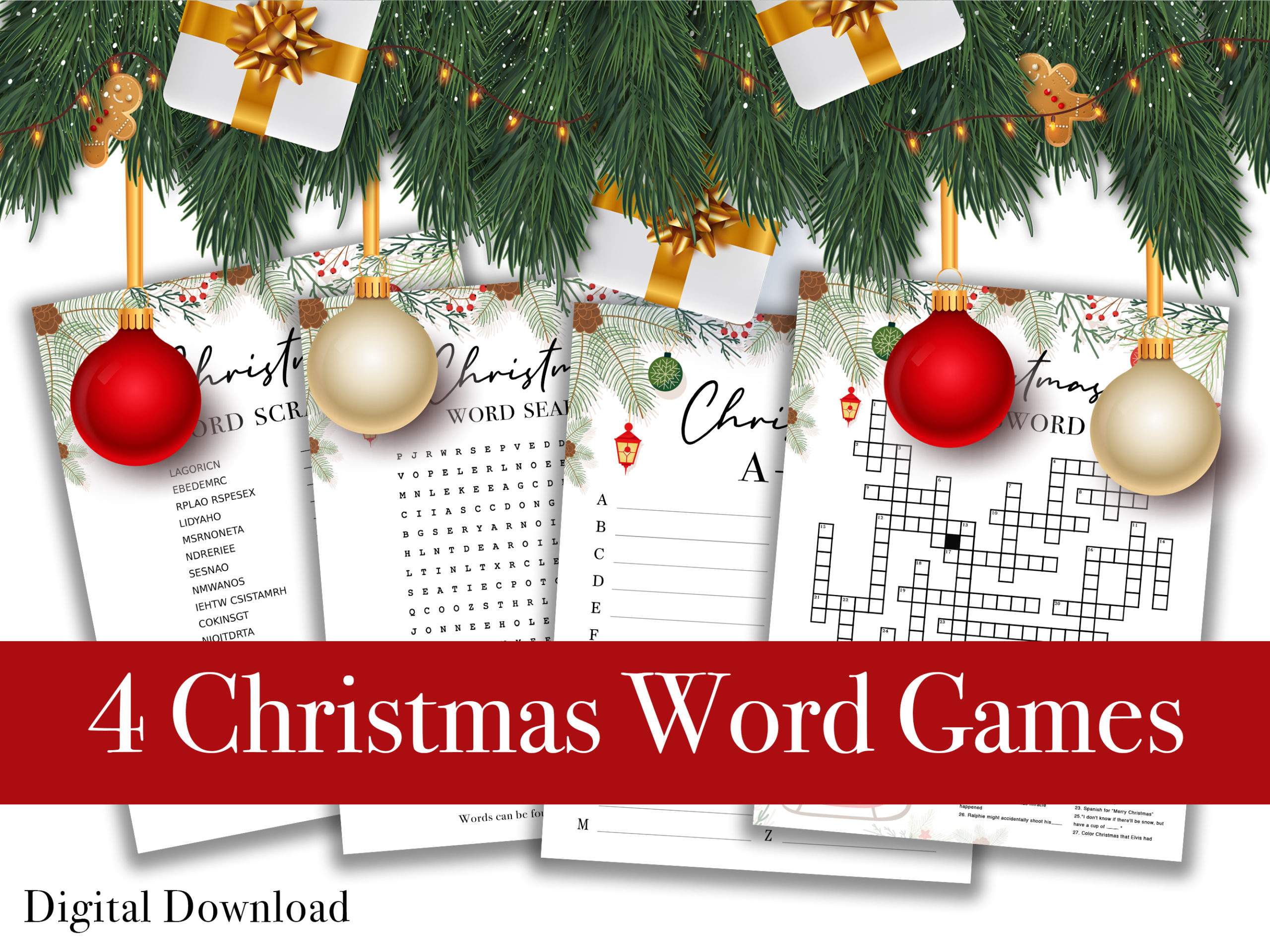 4 christmas word games