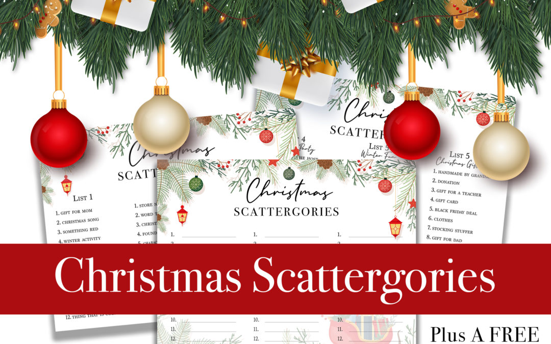 Christmas Scattergories 6 Original Holiday Lists of Scattergories Game