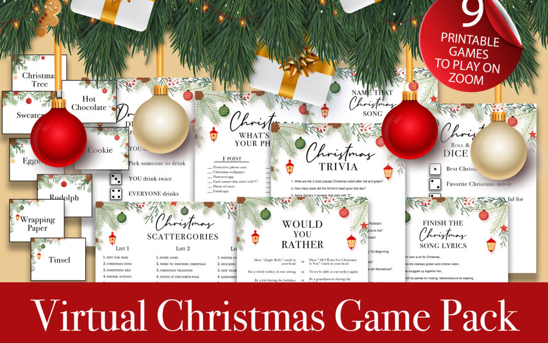 Virtual Christmas Games & Holiday Zoom Activities Bundle