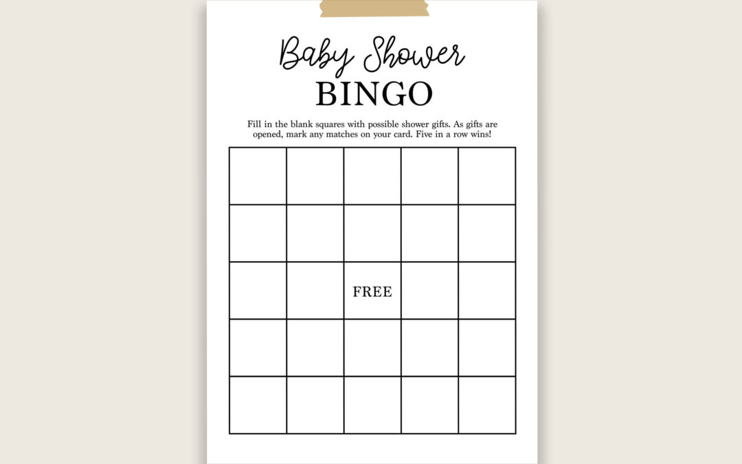 Baby Bingo, The Fun Gift Opening Baby Shower Bingo Game